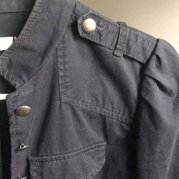 Anne Taylor LOFT military style navy jacket - Picture 4 of 8